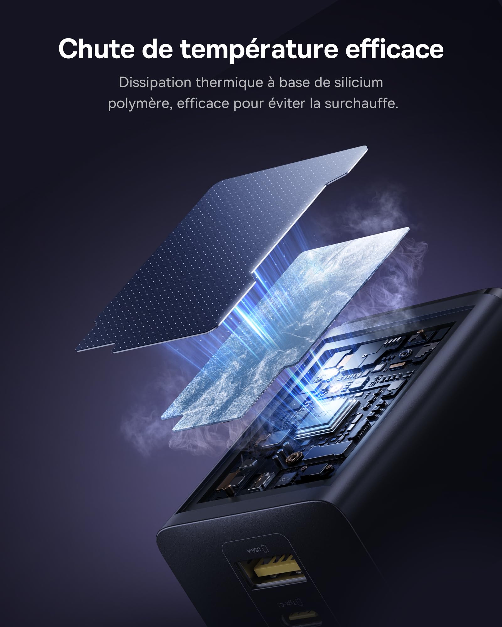 Baseus Enerfill Chargeur USB C 100 W, Bloc d'alimentation USB C à 3 Ports, Chargeur PD avec PPS, Chargeur Rapide GaN Compatible avec MacBook Pro/Air, iPhone 17/16/15/14/13Serie, Galaxy S25, iPad Pro