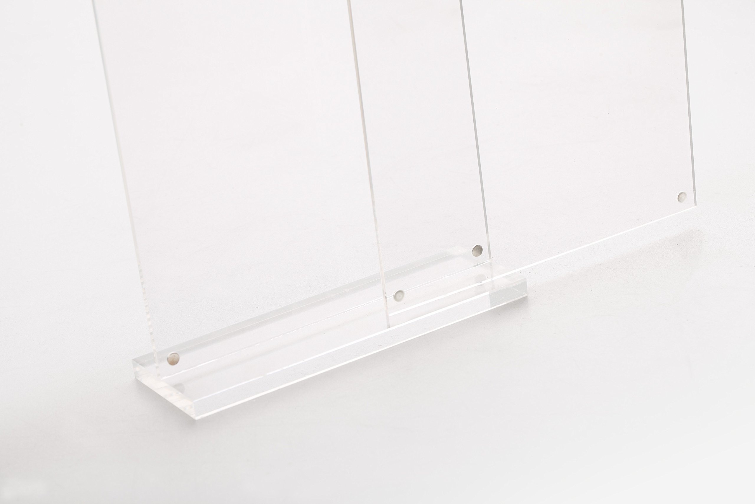 Schmalz Werbeservice 10 Pezzi Cartello da Tavolo in Acrilico (Pmma) incl. Base Acrilica Trasparente Display Piedistallo Tavolo Forma-T Tischnamensschild Targa Pubblicitaria Cartellino Prezzo
