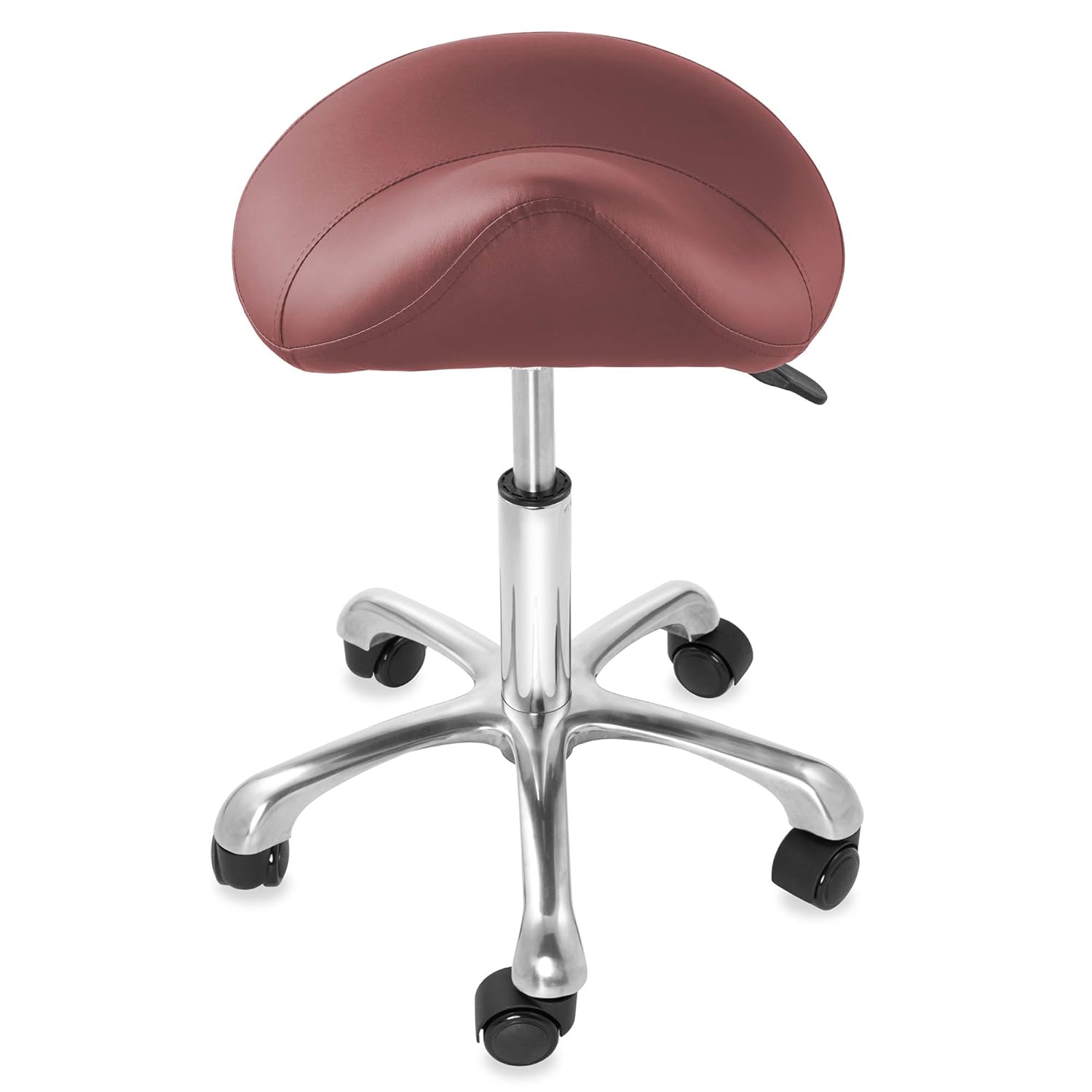 Salanishan Professional Ergonomic Sandal Stool, Burgundy - Adjustable Hydraulic seat, Rolling Spa Salon, Massage, and Medical Office Chair Salanishan Professional Ergonomic Sandal Stool, Burgundy - Adjustable Hydraulic seat, Rolling Spa Salon, Massage, and Medical Office Chair
