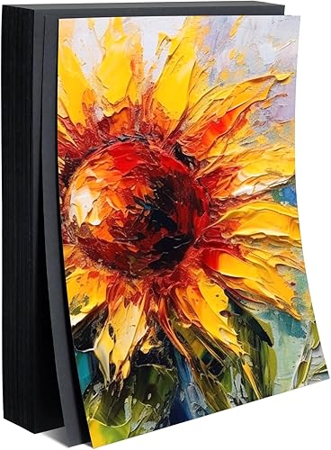 Cartulinas negras a granel, 50 hojas de papel de cubierta pesada, papel de construcción de 8.5 x 11 pulgadas de grosor para hacer tarjetas de