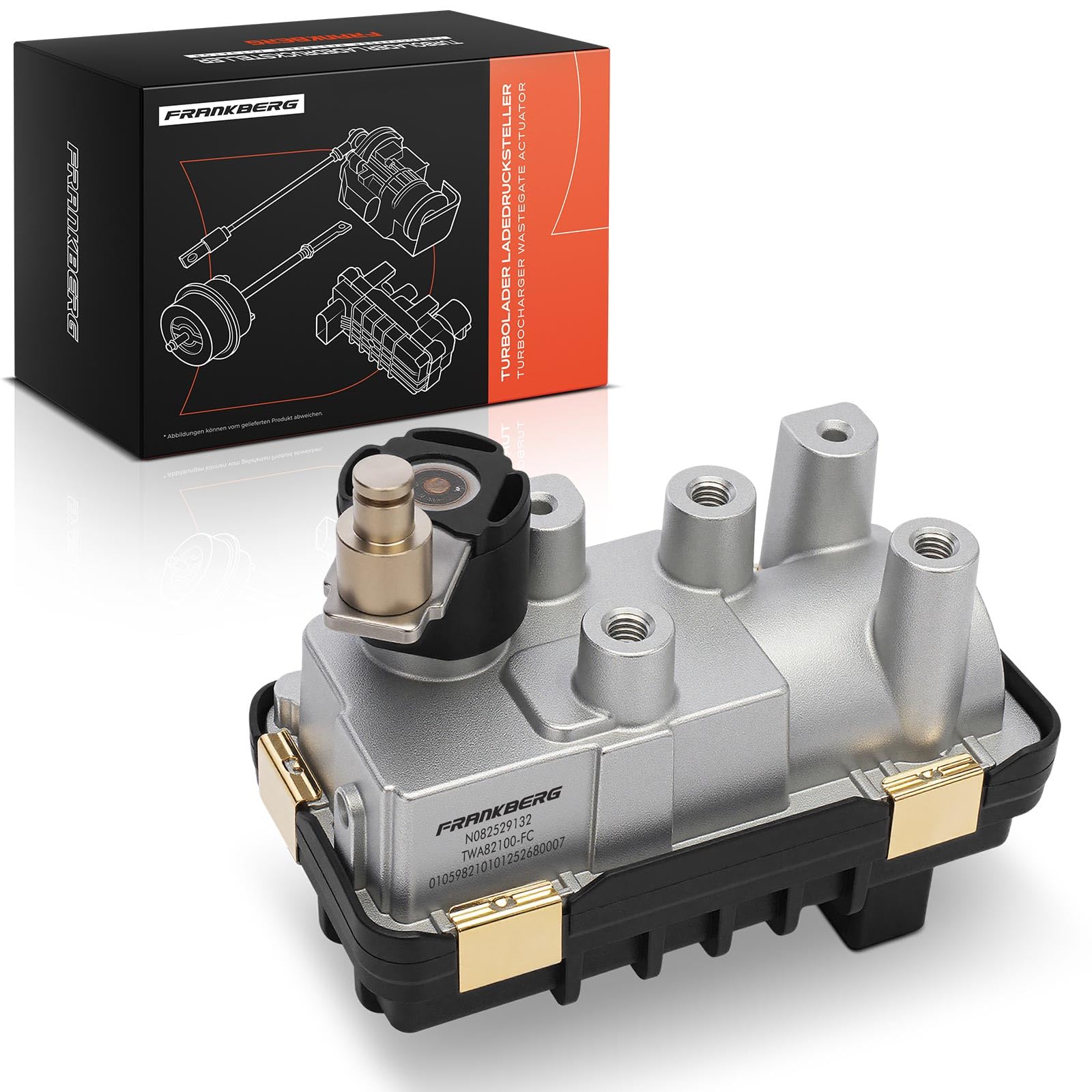Frankberg Attuatore del turbocompressore 6NW009550 | 5 pin, elettronico, Diesel; Compatibile con: A5 Cabriolet F57 F5E, T.o.u.a.r.e.g 7P5 7P6, A8 4H2 4H8 4HC 4HL, A6 4G2 4GC