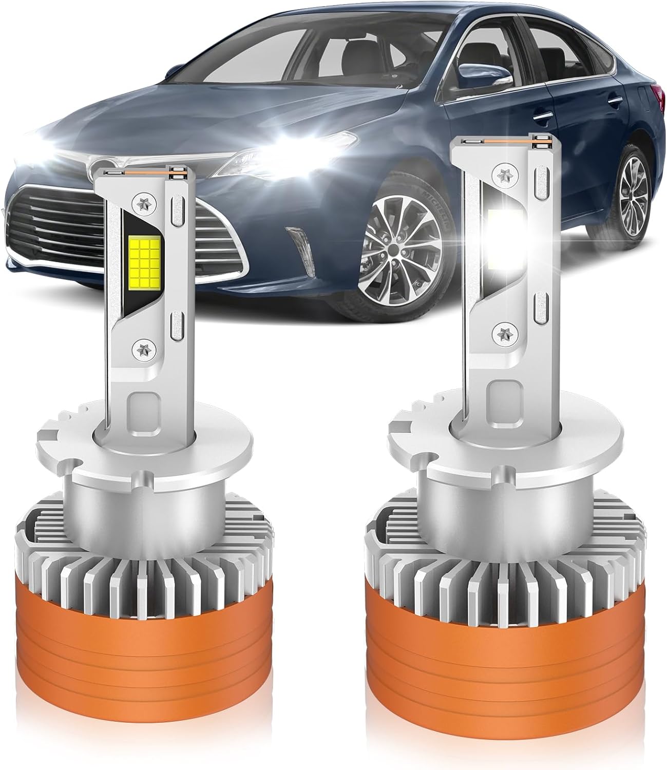 Fit for Toyota 2011-2018 Avalon 2011-2017 Sienna 2009-2016 Venza Xenon HID Light Replacement, 24000LM 600% Brightness D4S HID Bulbs, 6000K Cool White, Pack of 2