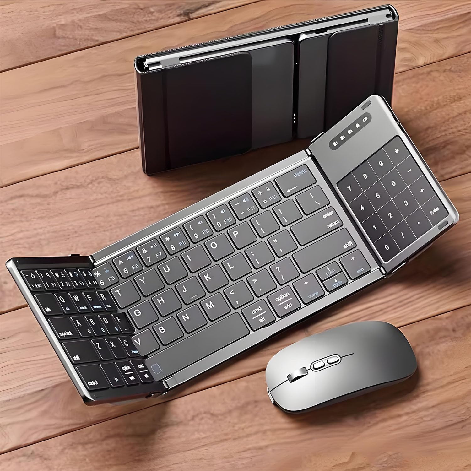 Teclado y mouse inalámbricos plegables con touchpad para tablet 8