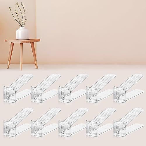 Paquete de 10 apiladores de zapatos transparentes, organizador de ranuras para zapatos para armario, exhibición de zapatos, ahorro de espacio,