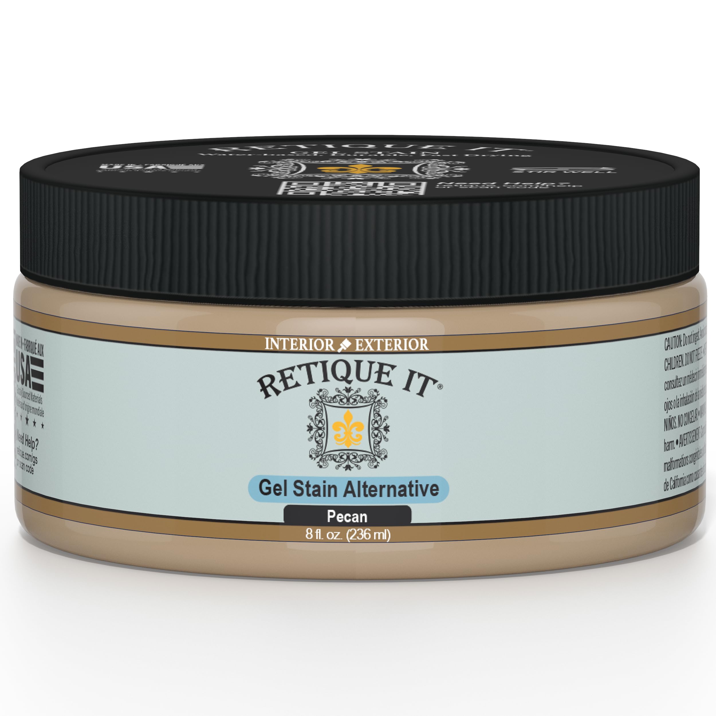 Water-Based Gel Stains by Retique It (8oz Stain, White Wash), 8 Ounce Stain, ...