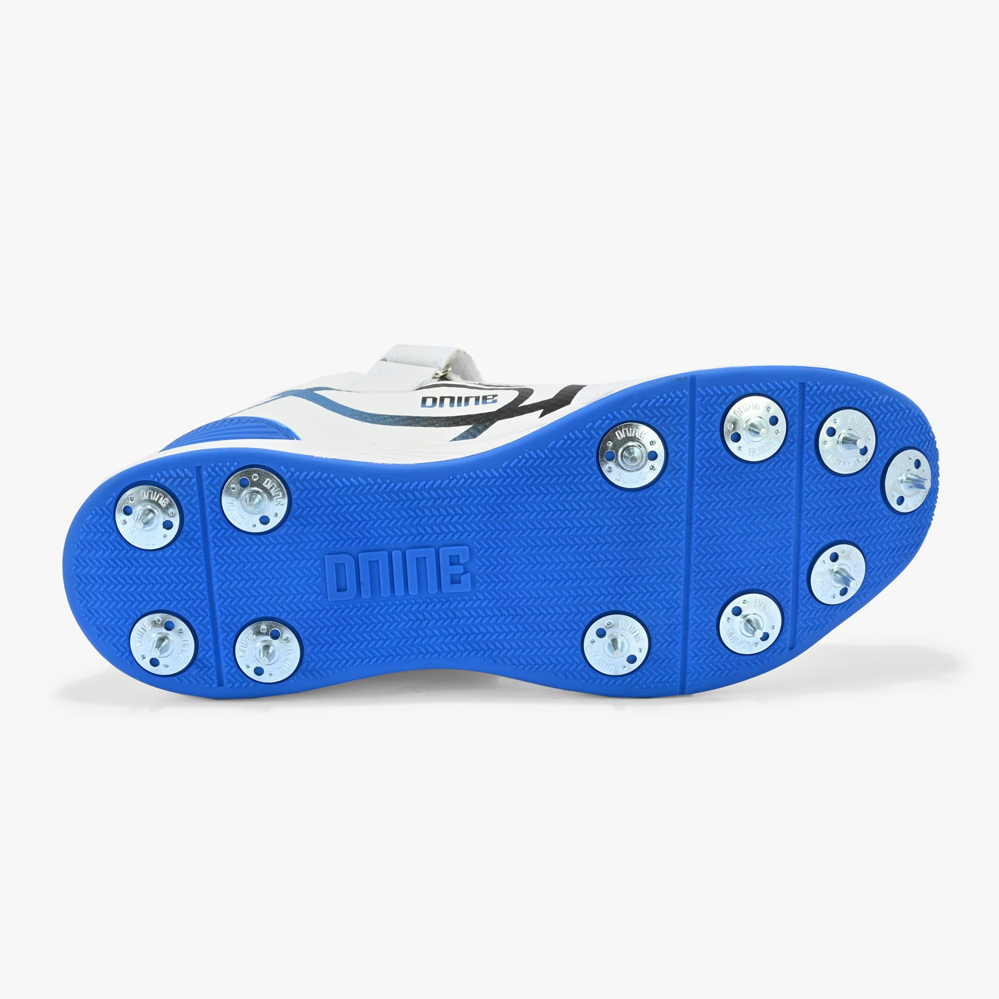 DNINE Classic Men Bowling Spikes Cricket Shoes White/Blue 3