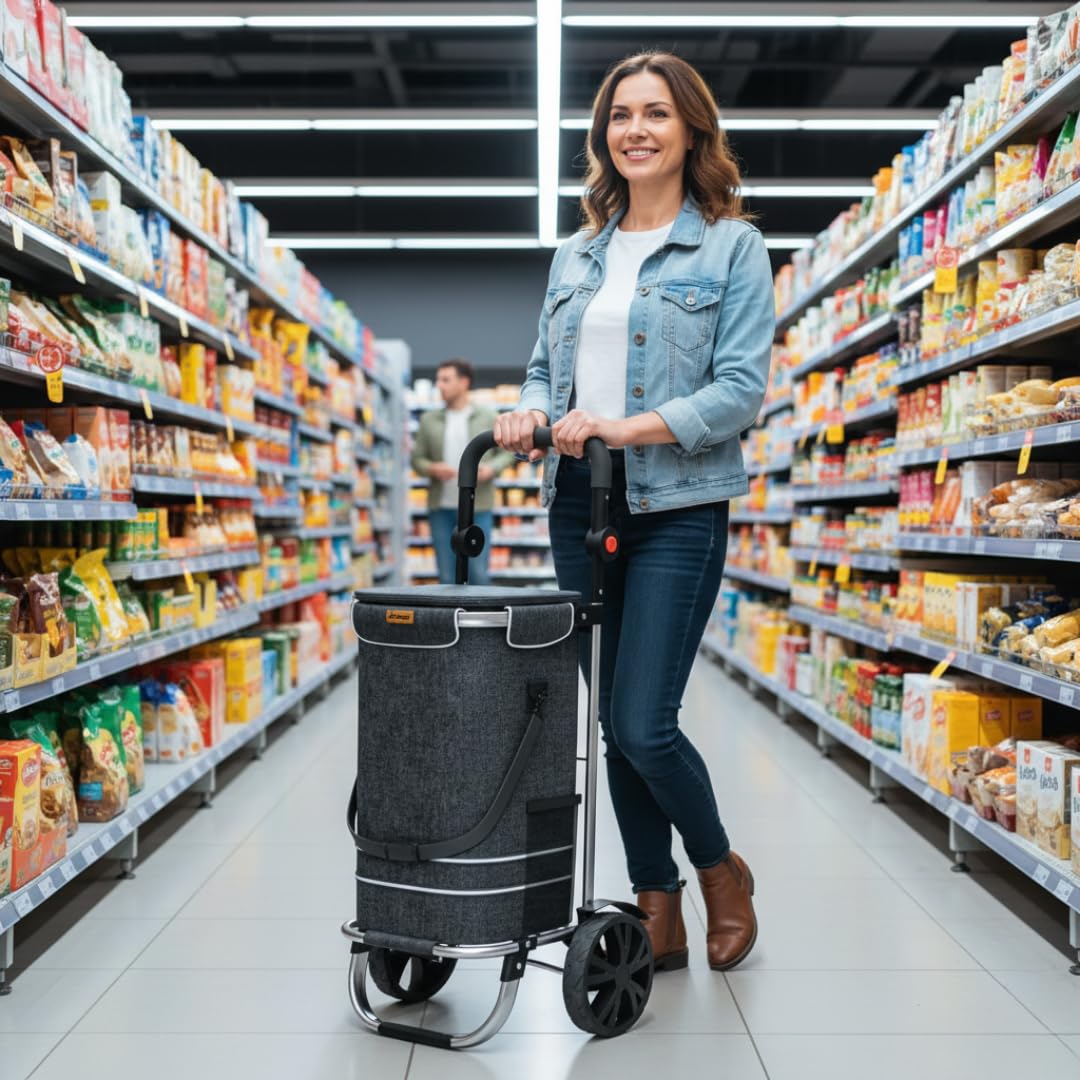 Trolley per la spesa Easy, 50 litri (nero)