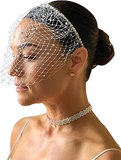 ウエディング ベール カチューシャ ヘッドドレス 花嫁 メッシュ ヘアバンド 髪飾り ヘアアレンジ お呼ばれ フォーマル ヘアアクセサリー 結婚式 社交ダンス ステージ パーティー 披露宴 成人式 コスプレ 写真撮影 小物