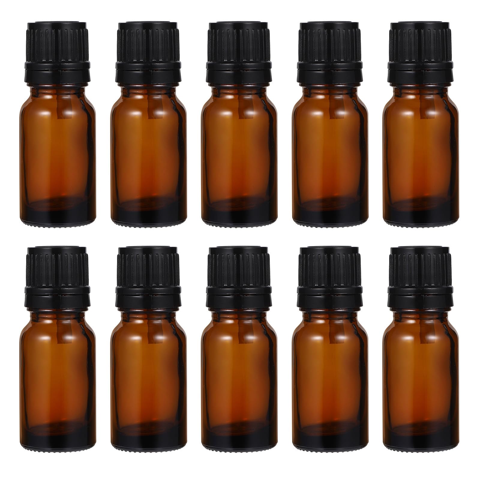 Lot de 24 Flacons D’Huiles Essentielles en Verre Teinté Ambré 10 Ml Rechargeables et Hermétiques pour Voyage et sous-Emballage Flacons Portables pour Aromathérapie et Transport