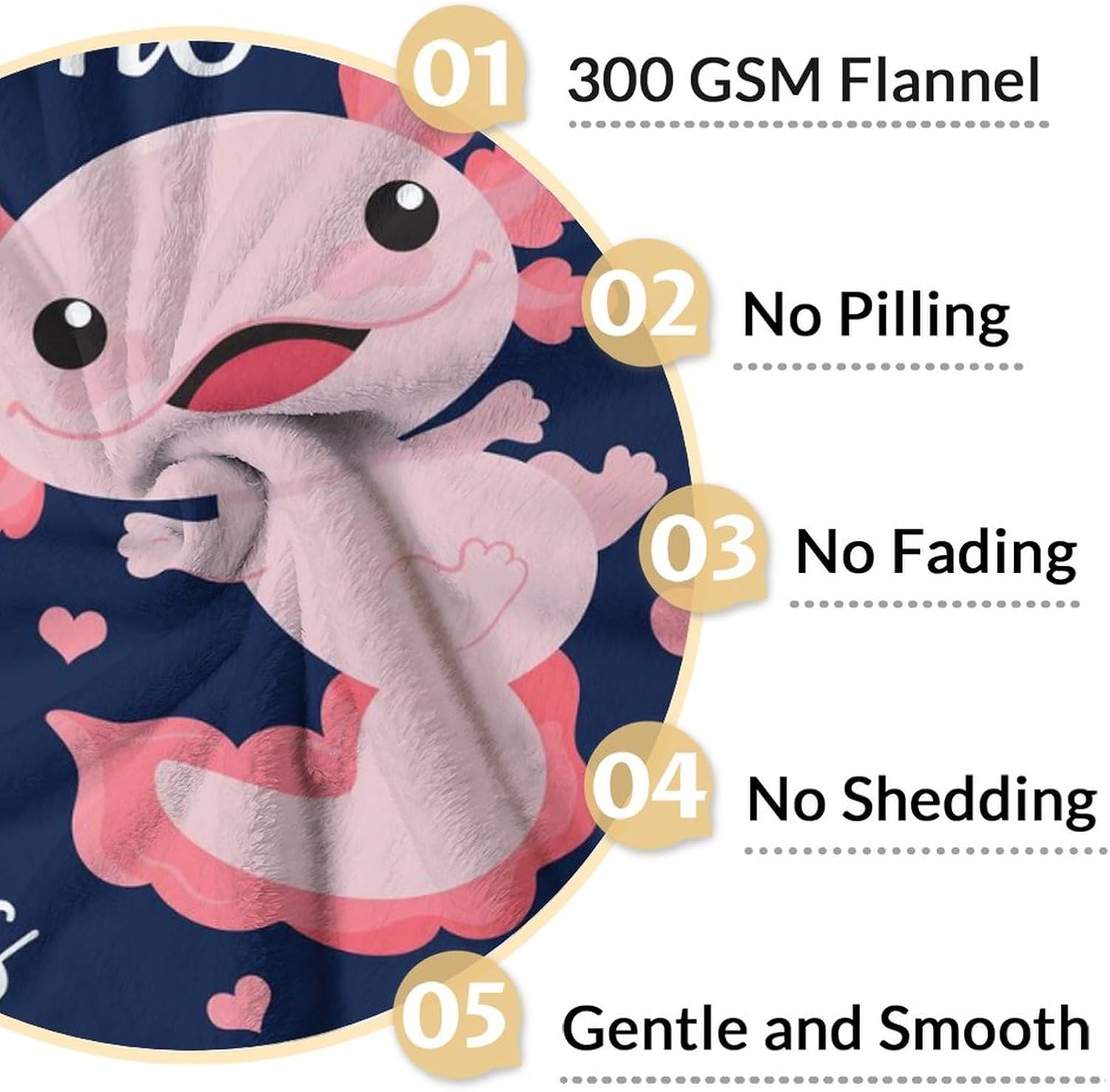 Custom Axolotl Gifts with Name - 60x80 Inches Cute Axolotl Throw Blanket for Women & Girls - Dark Blue Soft Fuzzy Plush Blankets for Sofa, Room