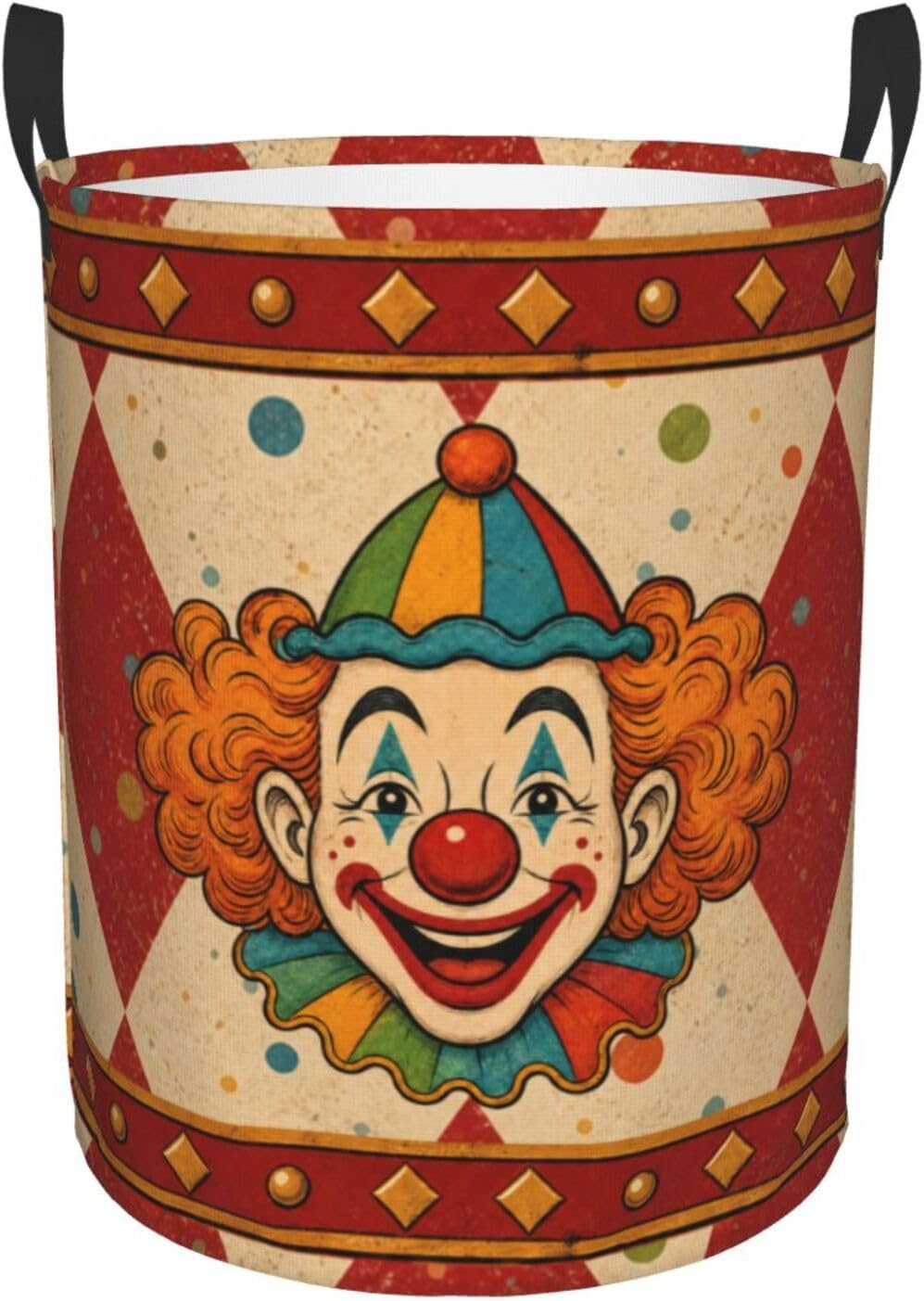 Clown Laundry Hamper,Large Collapsible Fabric Clothes Basket