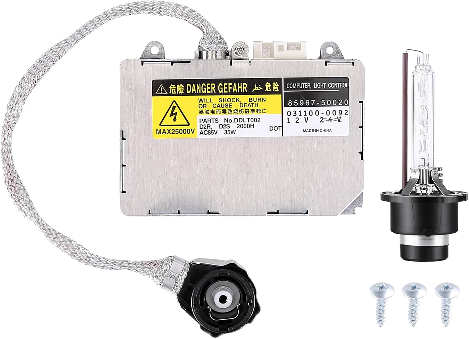 HID Headlight Ballast W/Igniter & D2S Bulb Suitable for Lexus ES300 ES330 GS300 GS400 GS430 IS300 LS430 RX300 RX330 RX350 RX400h SC430 KDLT002 DDLT002 85967-33010 Xenon Ballast Control Module