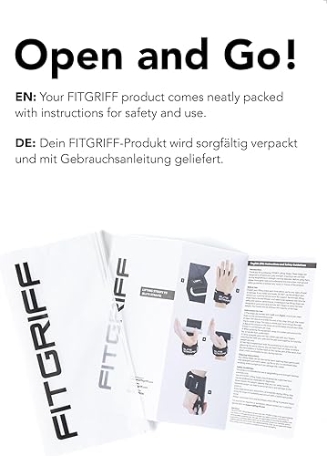 Miniatura 7 de Fitgriff Elite Straps - Correas de muñeca de levantamiento (agarres de goma) para levantamiento de pesas, gimnasio, entrenamiento, peso muerto,