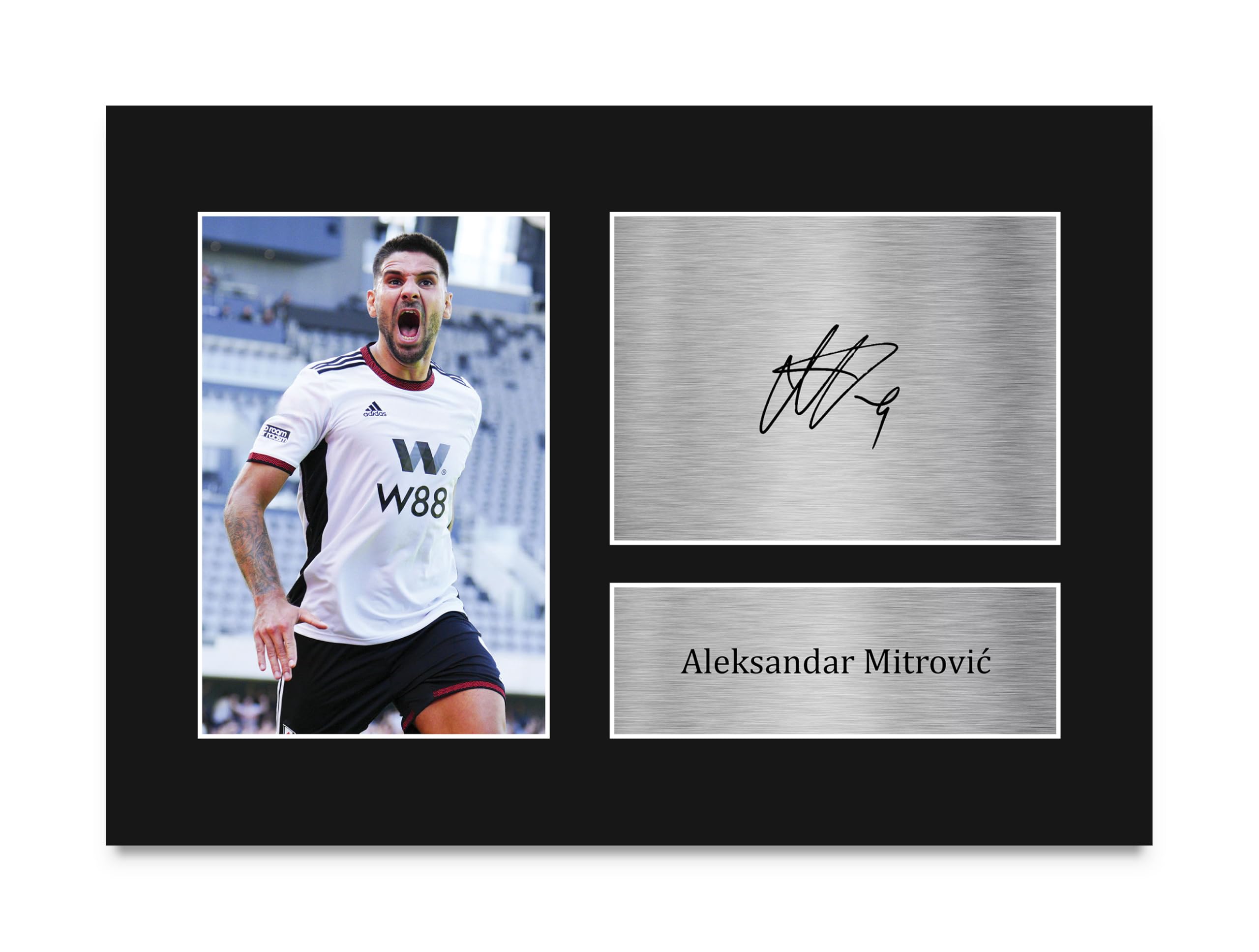 HWC Trading A4 Aleksandar Mitrovic Fulham Gifts Printed Signed Autograph Picture for Football Fans and Supporters - A4