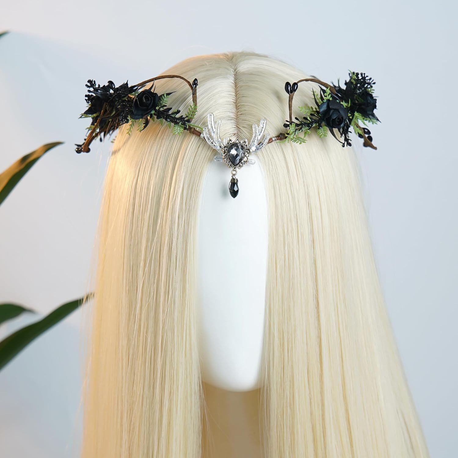 MOSTORY Woodland Flower Fairy Crown - Floral Elf Circlet for Fairy Accessories Women Fairycore Renaissance Cosplay Fantasy - Image 2