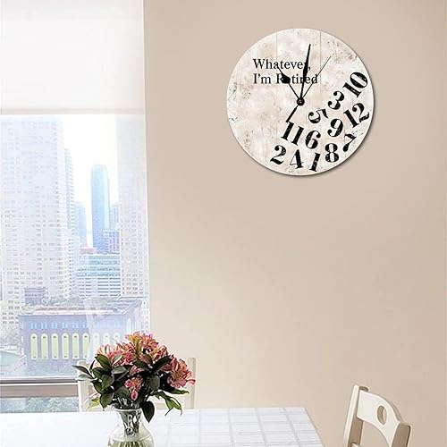 Miniatura 4 de Relojes de cocina Whatever I'm Retired - Reloj de pared de madera, funciona con pilas, reloj de pared de 12 pulgadas para jubilación, reloj de pared