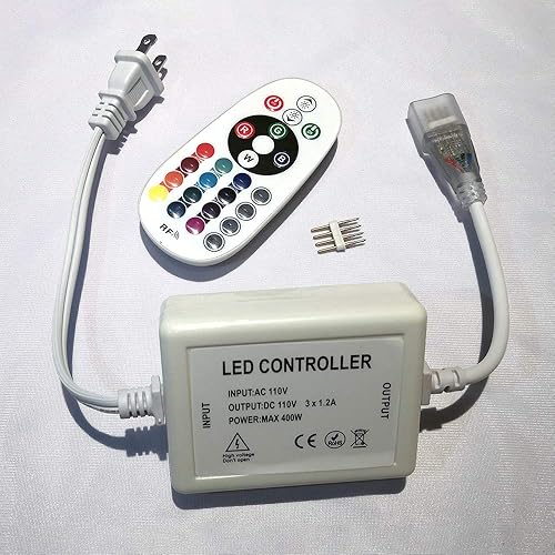 Miniatura 2 de Cinta de luz de neón RGB de 24 teclas, lámpara de luz nocturna flexible LED de neón (33 pies)