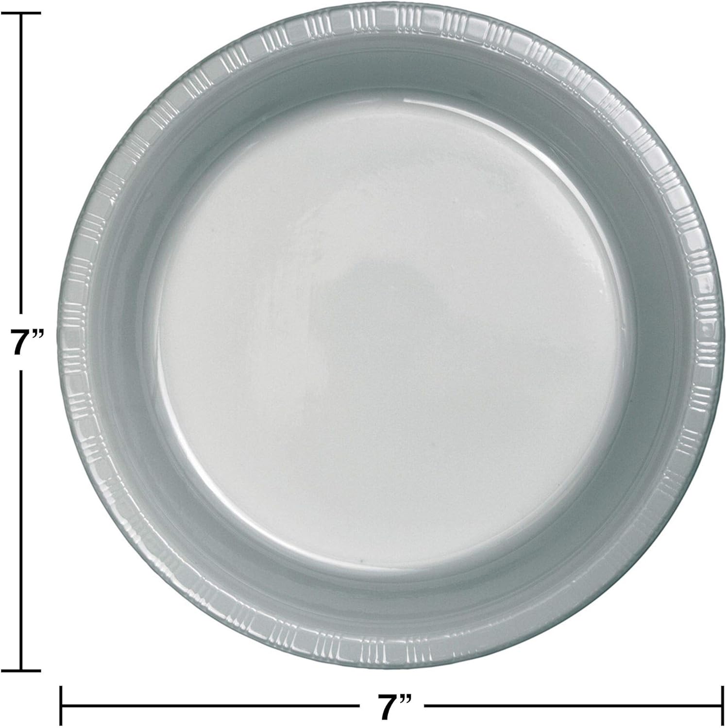 Club Pack of 600 Shimmering Silver Plastic Party Lunch Plates 7"