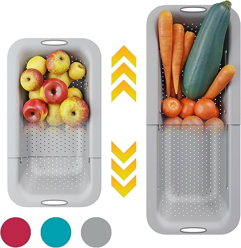 Colador sobre el fregadero de Comfify - Colador elegante y moderno para cocina - Uso con pasta, verduras, granos, arroz y bayas y frutas - Colador, disponible en Yaxa Mexico