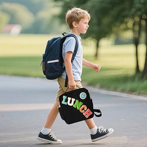 Miniatura 2 de Bolsa de almuerzo aislada con correa ajustable para el hombro, lonchera grande de nylon con aislamiento, bolsa de almuerzo reutilizable con asa de