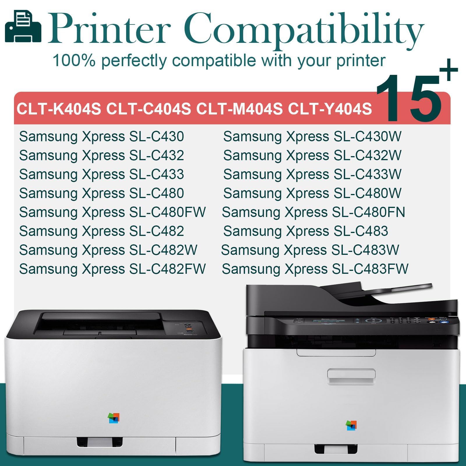 CLT-K404S Czarny toner do Samsung CLT-P404C P404C Zamiennik tonera do drukarki Xpress SL C430 C430W C480 C480W C480FN C480FW (czarny, pojedyncze opakowanie)