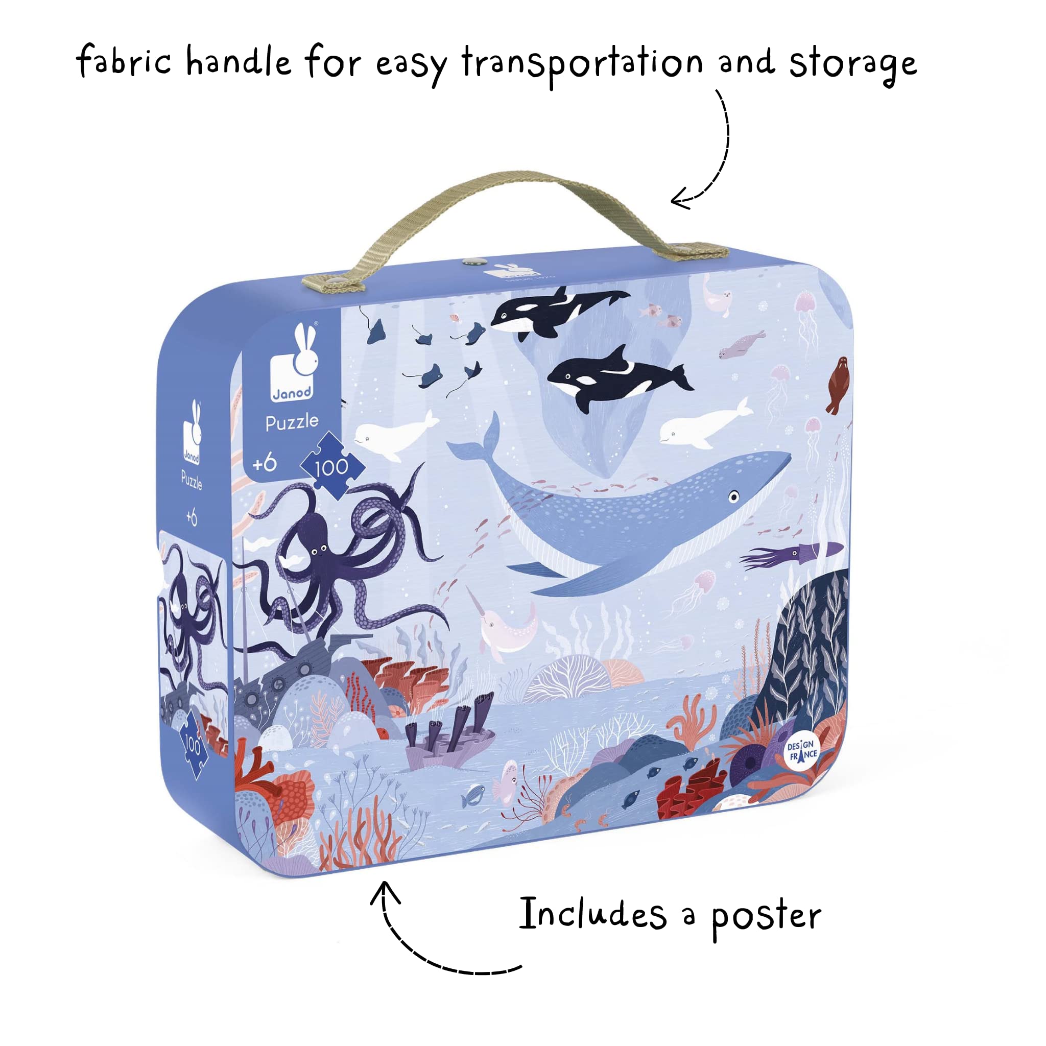 Janod 100 Piece Arctic Ocean Floor Puzzle - Ages 6+ - J02673 - Image 3