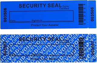 50pcs Non Residue Tamper Evident Security Warranty VoidOpen Stickers/Labels/Seals for Expensive Surface or Reusable Package (Blue, Large 35 x 120 mm, Triple Serial Numbers)