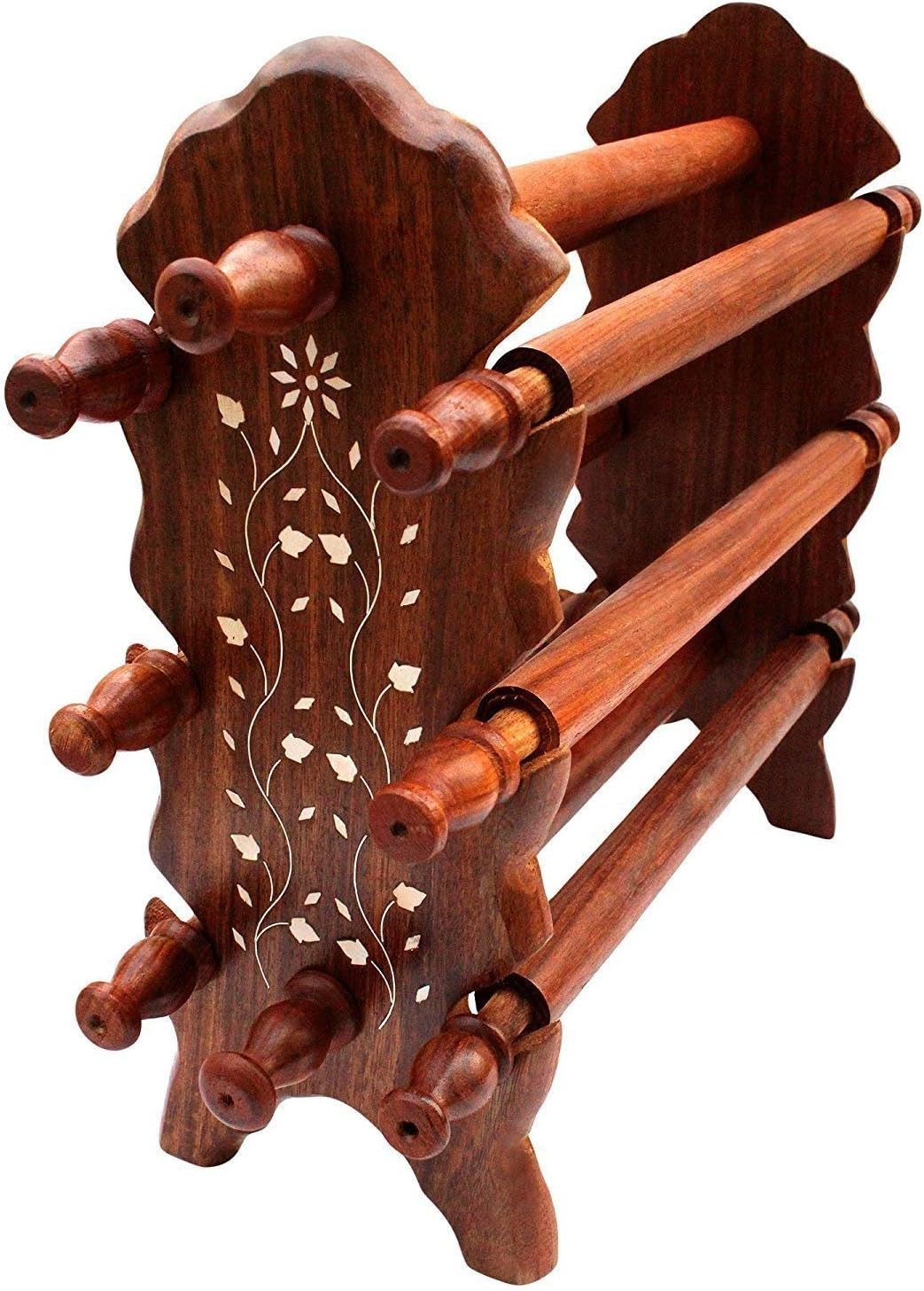 Wooden Bangle Stand, Bangle Organizer with 6 Rod, Bangle Holder - Gift Items Size - LxBxH - 13x5x12 Inches