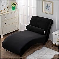 Vista 6 de Funda de terciopelo para tumbona grande, sin brazos, curva, longue, protector de muebles de mascotas, lavable a máquina, funda para sofá reclinable