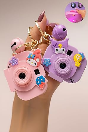 TrollGadgets® Cute Cartoon Camera Projector Keychain | LED Light Mini Toy Face Changing Projector