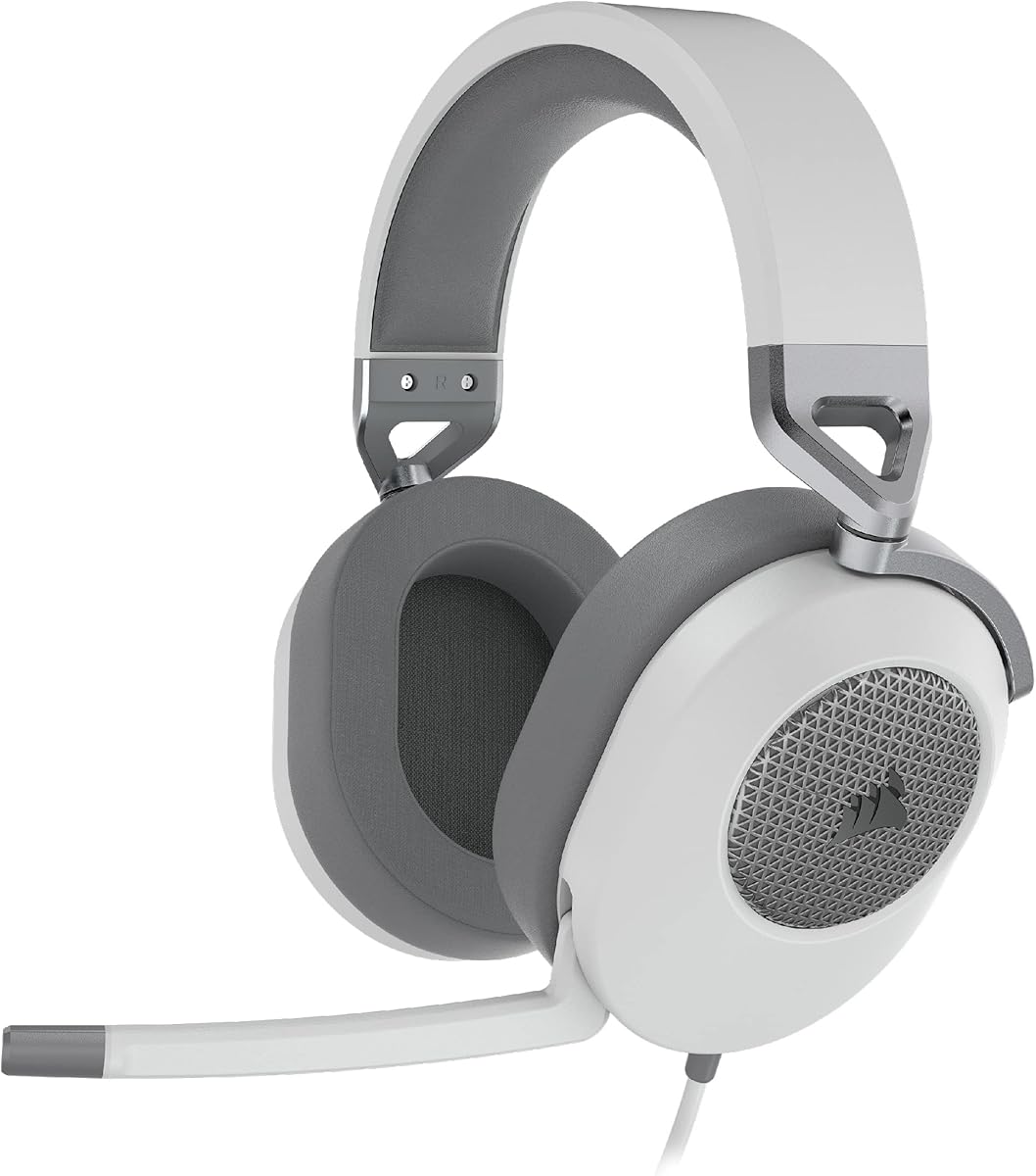 Corsair HS65 Surround Multiplatform Wired Gaming Headset – Dolby Atmos – SonarWorks SoundID – iCUE Compatible – PC, Mac, PS5, PS4, Xbox, Nintendo Switch, Mobile – White