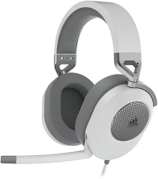 Corsair HS65 Surround Gaming Headset (Dolby Audio 7.1 Surround Sound on PC and Mac, SonarWorks SoundID Technology, PC, PS5/PS4, Xbox Series X | S, Nintendo Switch, Mobile Compatibility) White