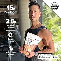 Vista 2 de Complement Proteína vegana de chocolate orgánico en polvo (15 porciones) baja en carbohidratos, baja en calorías, sin azúcar, sin soja, sin OMG, sin