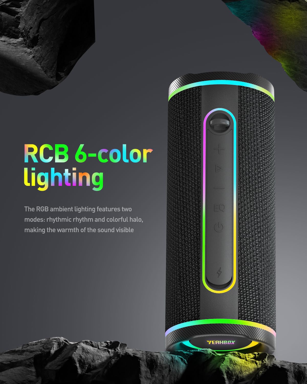 YEAHBOX X-Boom Go Tragbarer Bluetooth-Lautsprecher, 40W HiFi-Sound, IP67 Wasserdicht, Bluetooth 5.4 (Blau)