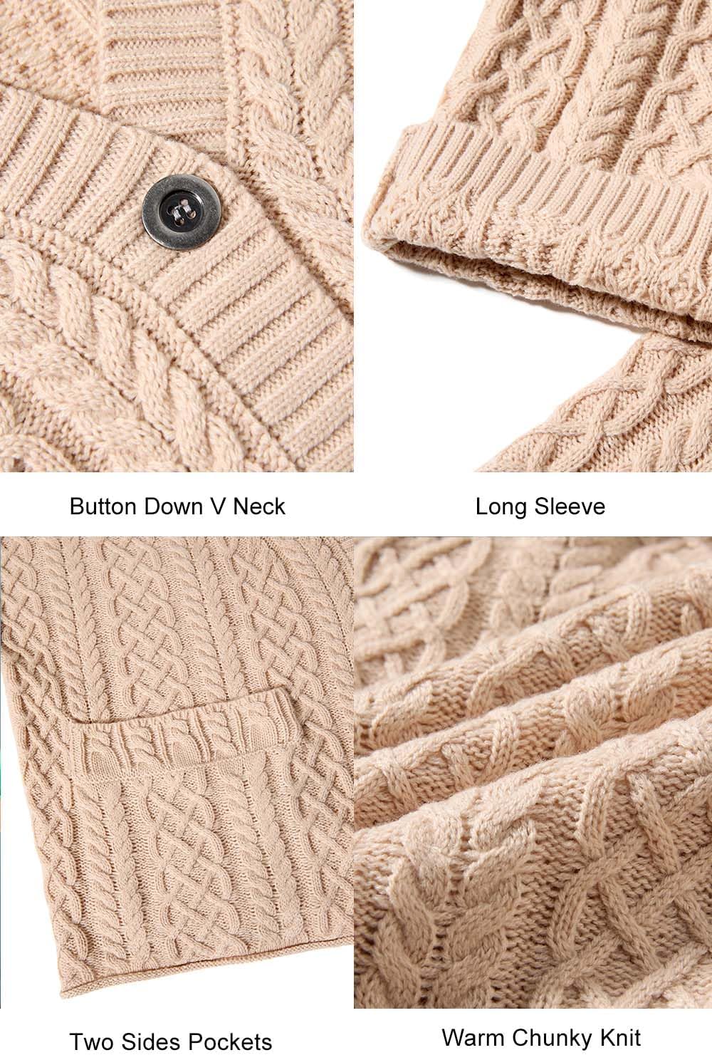 Women's Fall Chunky Knit Open Front Sweaters Long Sleeve Button Cardigan 2025 Loose Short Outerwear Coats - Image 6