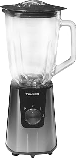 tiross – Batidora con 4 cuchillas 1,5 litros recipiente de cristal, color negro/acero inoxidable, dos velocidades y función Pulse, 0.67ps Motor 500 W