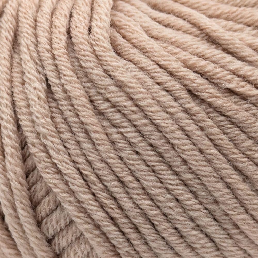 Aran-Weight 100% Superwash Fine Merino Wool Knitting and Crochet Yarn, Mulesing-Free, 50g - Purely Merino Aran 3654 Coffee