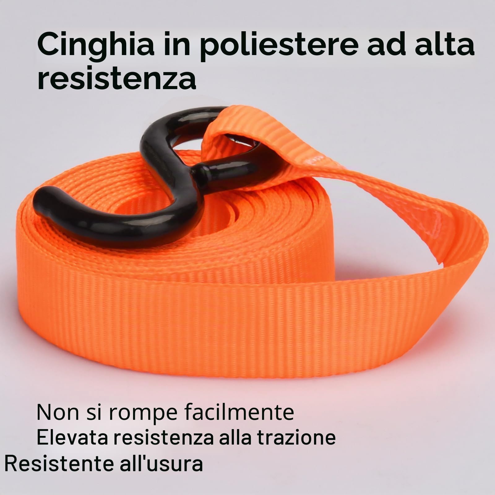 4 x 800 kg Cinghie di Fissaggio a Cricchetto - Cinghia Di Tensione con Gancio a S Rivestito,Lunghezza 5m, Larghezza 25 mm, Fasce a Cricchetto Per il Trasporto di Merci Stazionarie