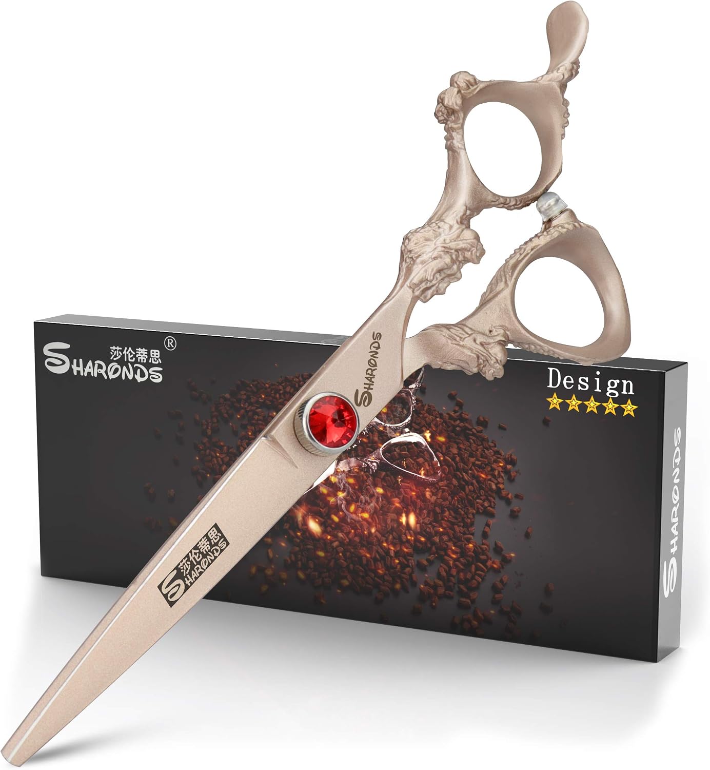 6/7/8/9 inch Hair Cutting Scissors Professional Home Haircutting Barber Salon Shears Kit with Case for Men/Women(lLarge) (6 inch 2pc-A)