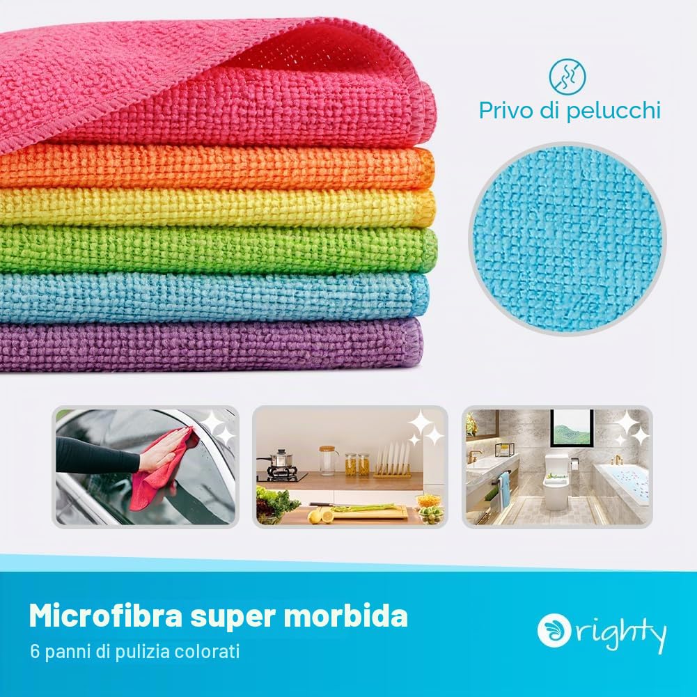 Orighty Panni per la pulizia in microfibra 120, assorbenti e privi di pelucchi, per una pulizia efficace della casa, della cucina e dell'auto (30,5 x 30,5 cm)
