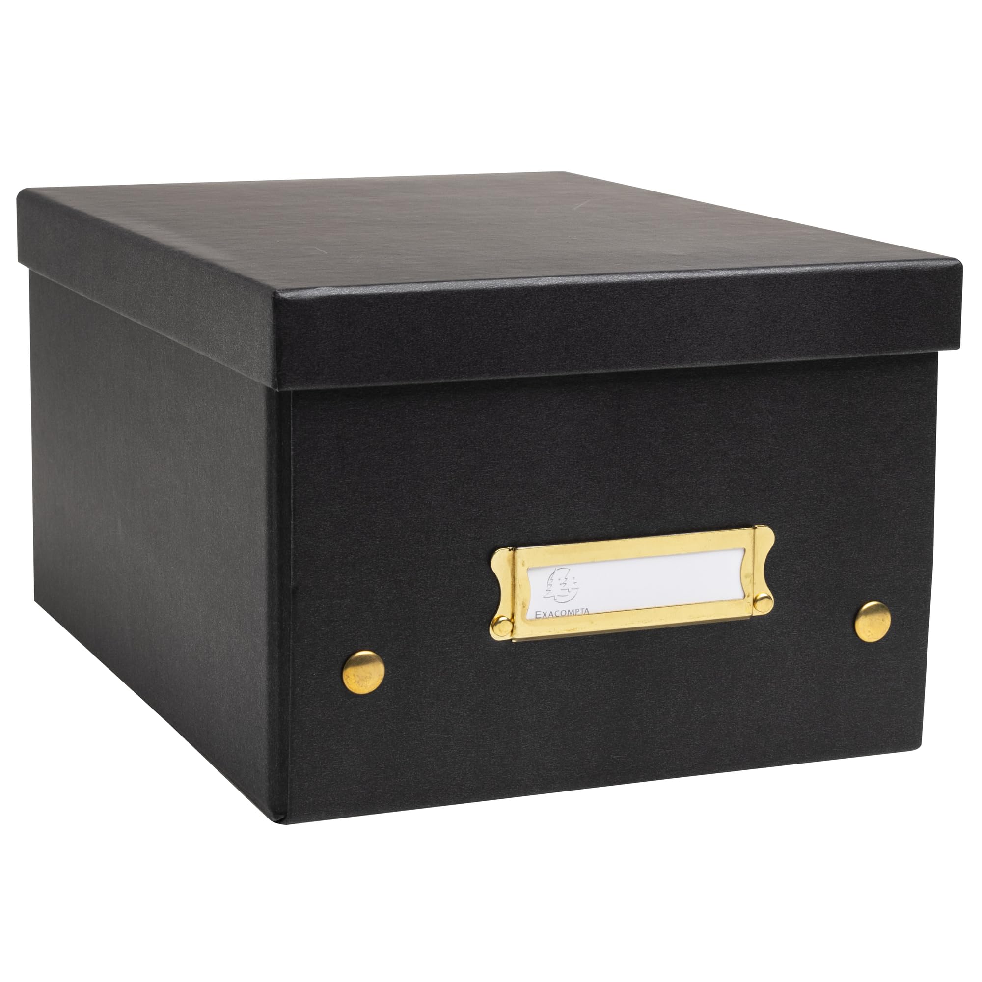 Exacompta - Rif. 62251E - Cartone da 5 scatole portaoggetti Neo Deco - consegnate piatte - facili da montare grazie ai bottoni automatici - formato A5 - dimensioni 20 x 26 x 15 cm - colore nero