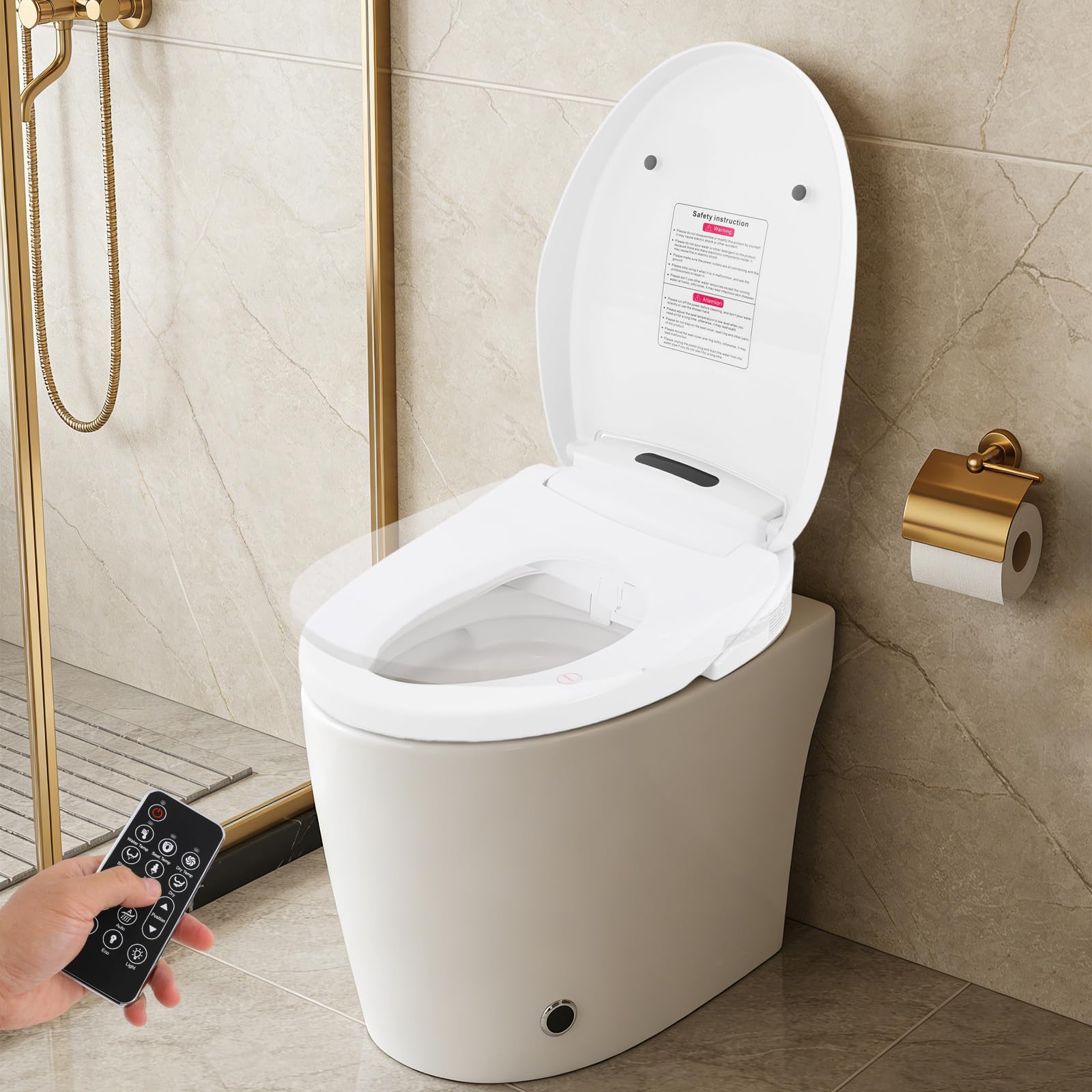 Smart Bidet siège de toilette intelligent, économie d'énergie électronique écologique, 3 vitesses, siège chauffant, WC japonais bidet