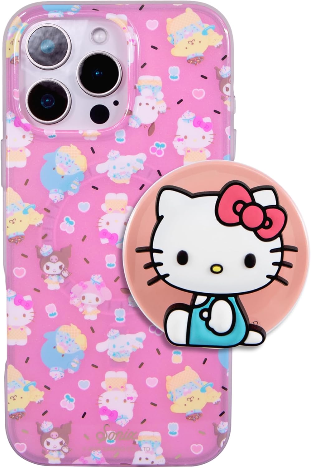 Sonix x Sanrio Magnetic Silicone Phone Ring (Hello Kitty) + Case for MagSafe iPhone 16 Pro Max (Hello Kitty and Friends Ice Cream Parlor)