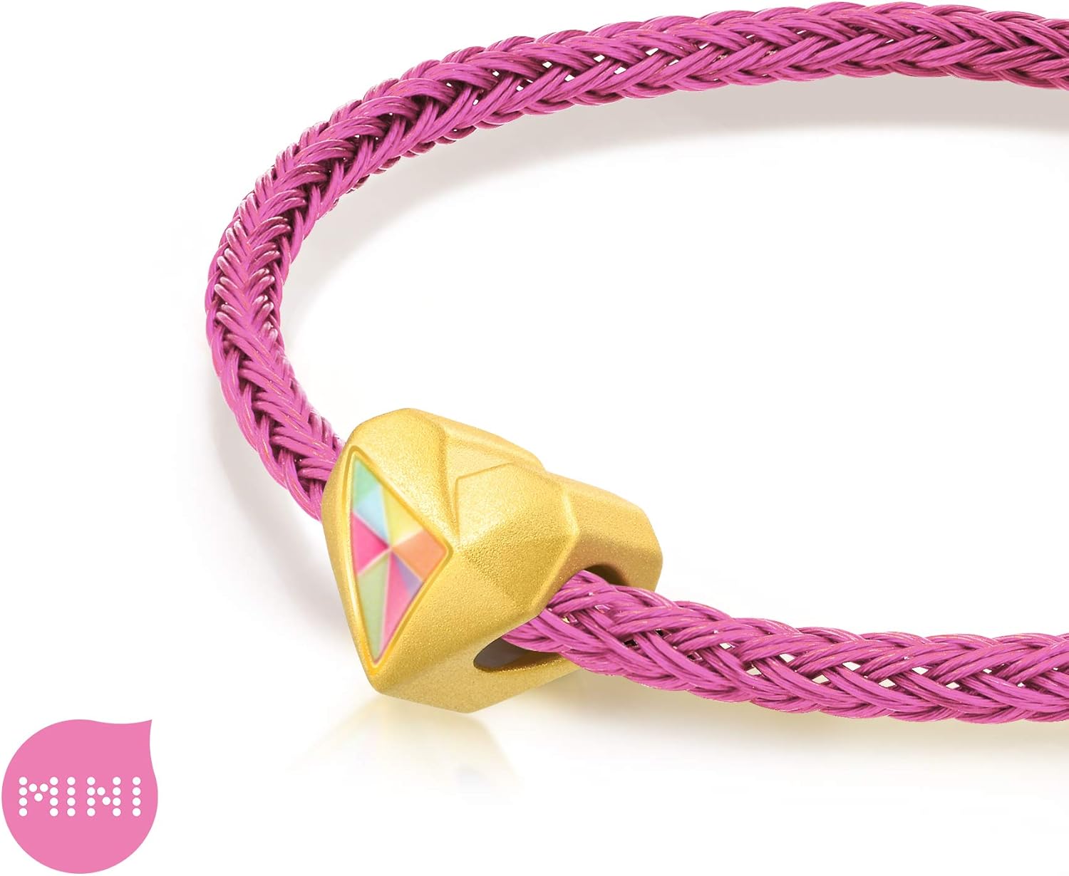 CHOW SANG SANG 999 24K Solid Gold Love Heart Mini Charm Bracelet for Women 91836C