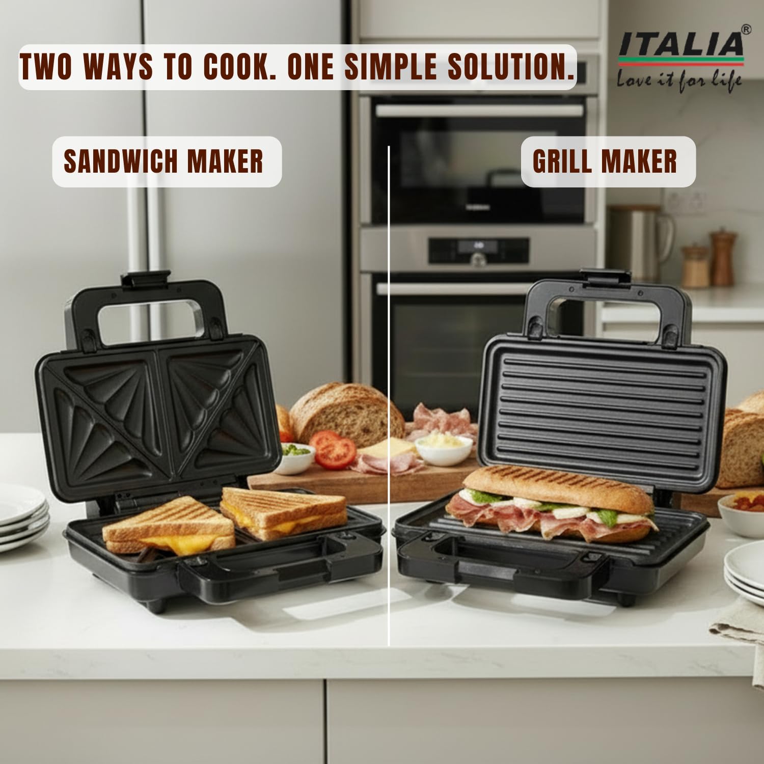 AtlasTopHouse 1000W Electric Sandwich Press Grill – Non-Stick Double Flat Plate Panini Maker