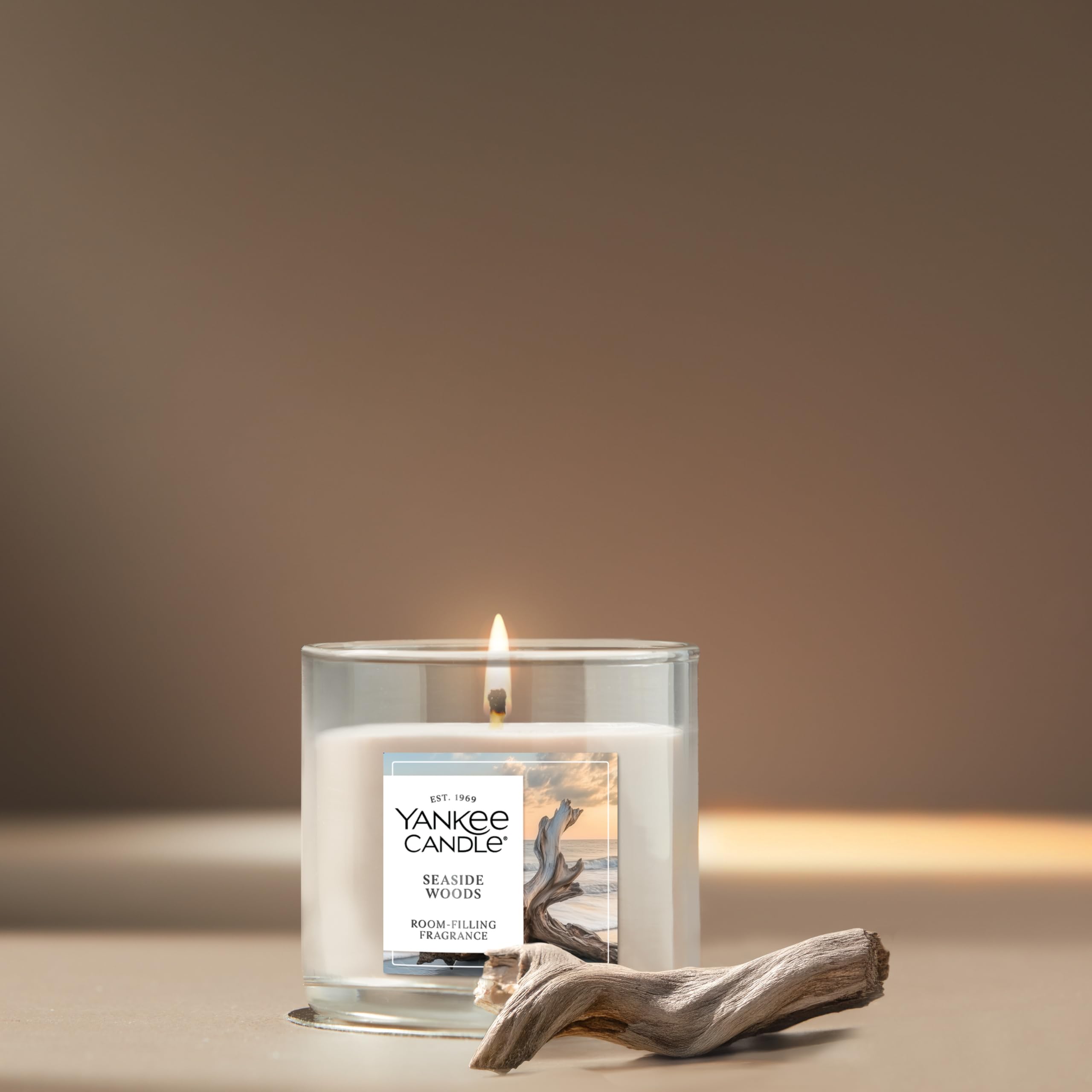 Yankee Candle Bougie parfumée Seaside Woods - Petit gobelet - 122 g - Mèche unique - Plus de 20 heures de combustion