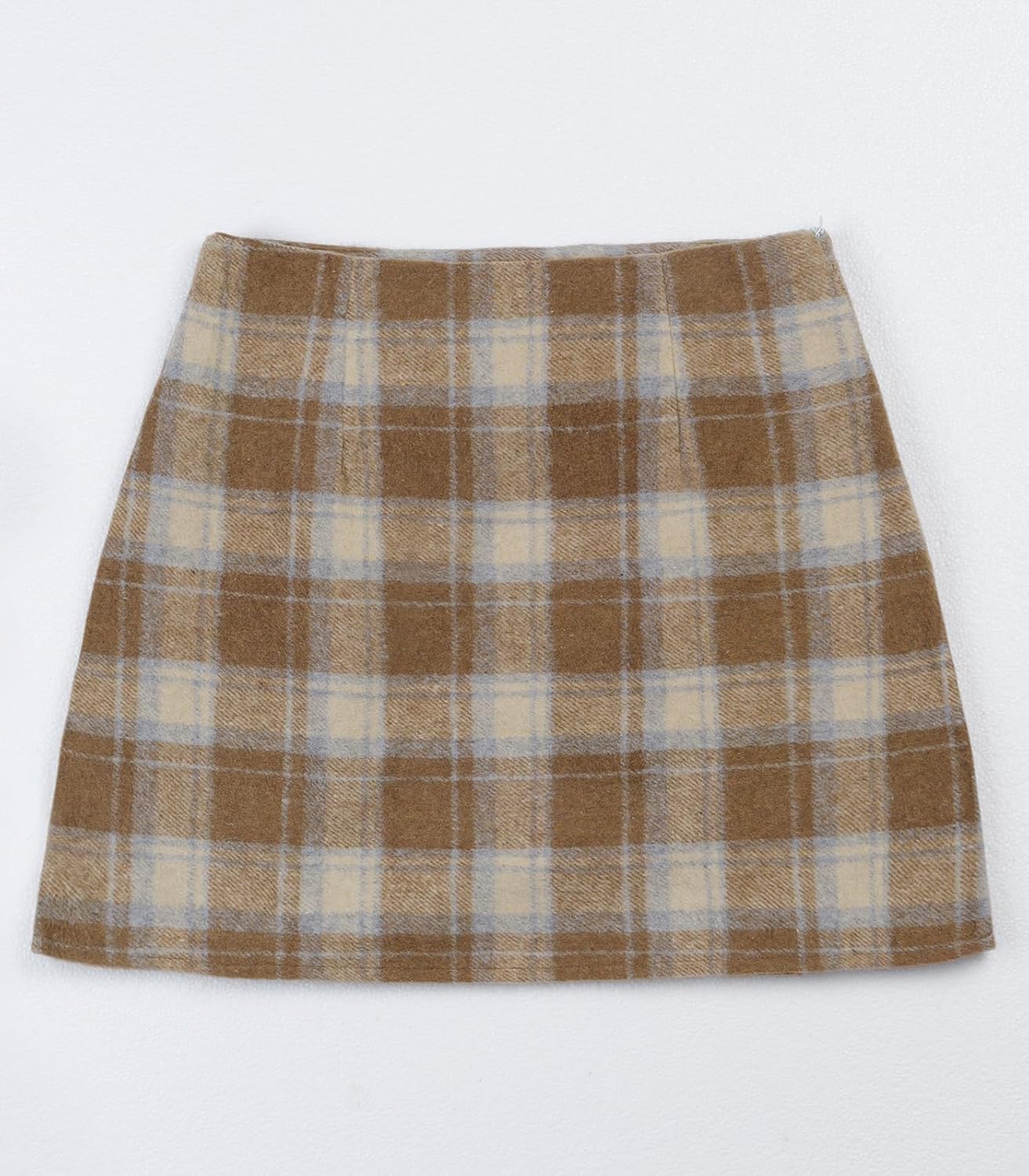 Scacto Women's Plaid Mini Skirt Zipper Side High Waisted Pleated A Line Short Skirt - Image 5