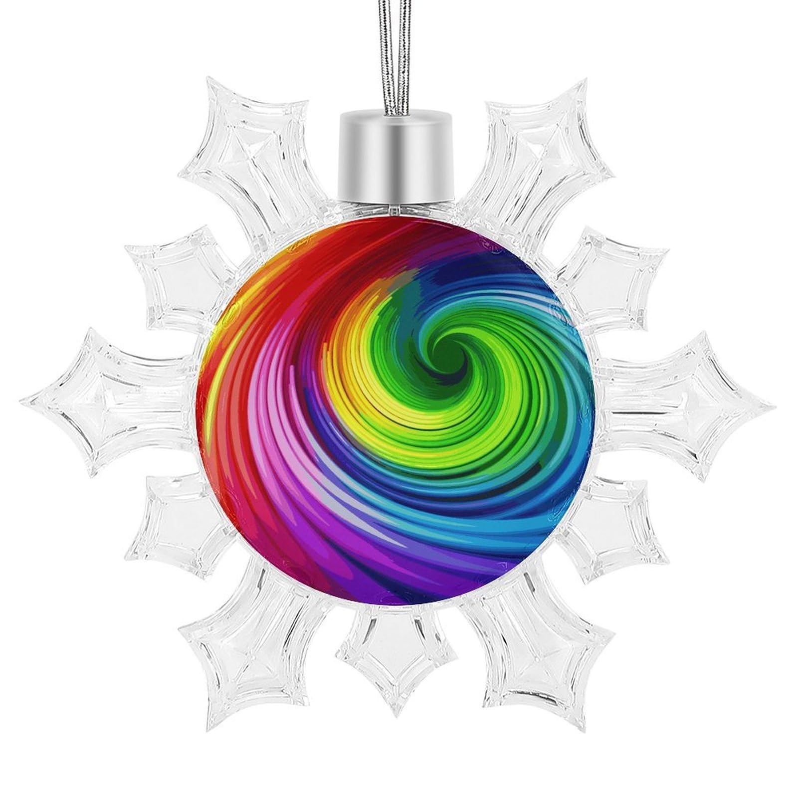 Rainbow Spiral Snowflake Decorations,Christmas Decorations，Christmas Indoor Winter Wonderland Decor，Hanging Ornaments for Xmas Tree Winter New Year Party Supplies