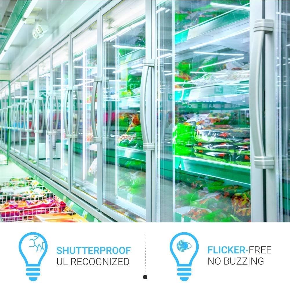 LEDMyplace 40W T8 6 Feet V-Shape LED Freezer/Cooler Tubes, 180°, 100-277 Voltage, 5000K Daylight White, Clear Lens, 4800 Lumens, Commercial for Supermarkets Freezer, Grocery Stores, Shop, Pack of 30