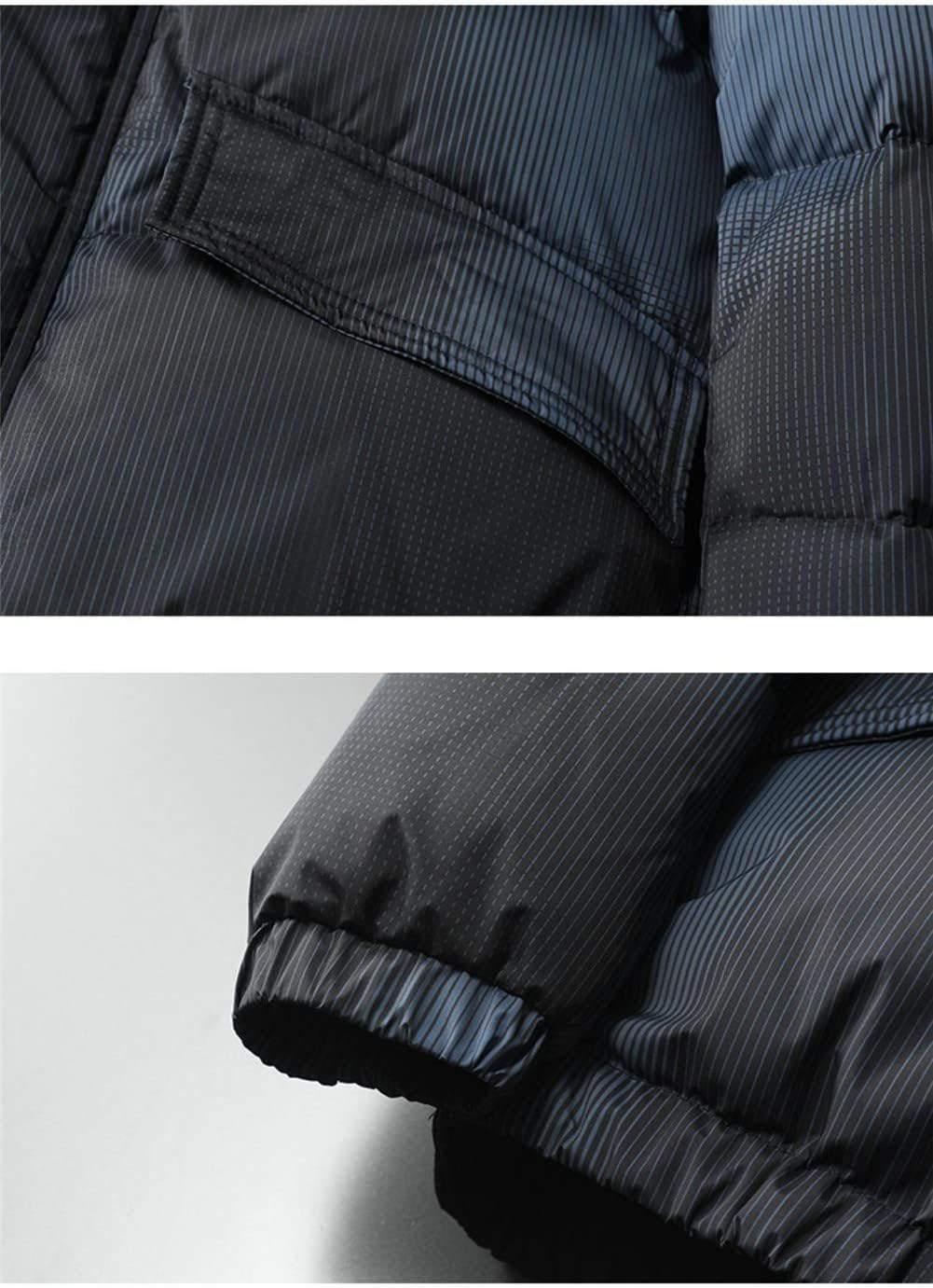 Youllyuu Winter Thicken Stripe Men's Down Jackets White Duck Down Winter Coats Slim Fit Hooded Jackets